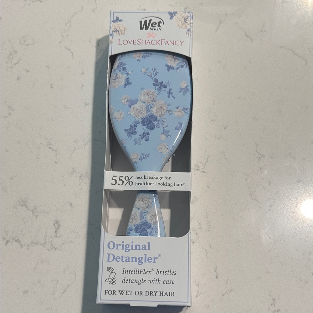 LoveShackFancy Blue Floral Wet Brush